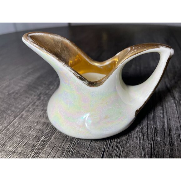 Pearl China Co. Hand Decorated 22 KT Gold CREAM PITCHER creamer Vintage Made USA - Picture 13 of 14